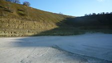 The limestone quarry is almost like an alien landscape