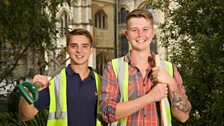 Cathedral gardener Luke Matlock (right) and apprentice Josh Ballard (left)