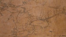 Map of Canada on birchbark