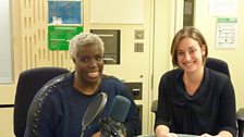 Sara Mohr-Pietsch in the studio with Gospel conductor and workshop leader Karen Gibson