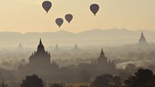 Dawn over the pagodas of Bagan