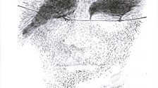 Imtiaz Dharker: Drawing of Birds/face. Copyright Imtiaz Dharker