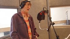 Pete Coe recording his vocal for Scarbrough Fair in the studio