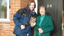 Kirsteen with Pam Malone, who helps run the Coronation Hall in Mundesley