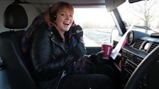 It was a very cold morning, and Sophie began at Mulbarton in the warmth of the ý Radio Norfolk Land Rover