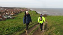 Kirsteen doesn't look impressed that the Questmaster made her walk up there! She was off to Baconsthorpe next, for clue five.