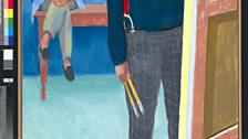 David Hockney - "Self Portrait with Charlie", 2005