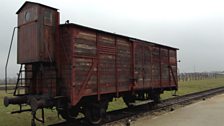 Train carriage to transport prisoners to Auschwitz-Birkenau