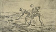 Vincent van Gogh: The diggers (after Jean -François Millet), 1880, drawing, 35 x 55 cm