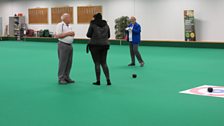 Sophie had to earn clue two at a Dereham Indoor Bowls Club taster session