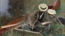 Paul Helleu sketching with his wife (An Out-of-Doors Study) by John Singer Sargent, 1889