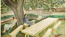 Two Women Sitting in a Garden, watercolour, 1932 - Charlotte Bawden and Tirzah Ravilious