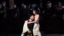 Vittorio Grigolo in the title role and Kate Lindsey as the Muse in Offenbach's "Les Contes d’Hoffmann."