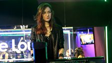 Charli XCX's keyboard player in the Live Lounge