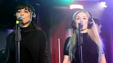 Charli XCX's backup singers in the Live Lounge