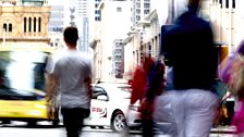 He also shot this bustling urban scene to see if the noise of people and traffic would filter through