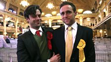 Labour MP Ewan Jeffries and Liberal Democrat Barnaby Plankton in Blackpool