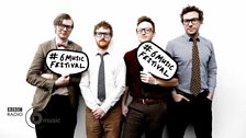 Public Service Broadcasting backstage at 6 Music Festival 2015