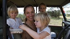 Saba and the children on safari in Samburu National Reserve