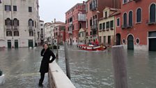 Piazza aqua alta in Venice