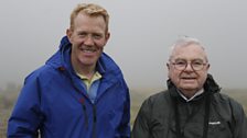 Adam Henson with Frank Stokes who survived a plane crash in 1945.