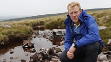 Adam Henson at the crash site of a Lancaster bomber from World War II.