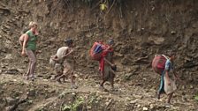 Kate treks with some Raute boys to the local village of Ghodabas