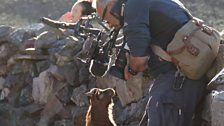 Alexis films a kid in Gobi Desert