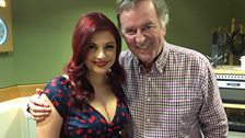 Lucy Kay has her picture taken with Sir Terry