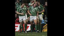 2007 Six Nations: Ronan O'Gara is congratulated by his team mates