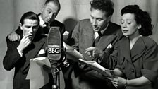 Frankie Howerd with Normal Wisdom (far left) in Fine Goings On, ˿ Light Programme series 1951