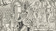 Harmann Schedel, Liber chronicarum - woodcut of the Garden of Eden, 1493