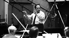 Boulez conducting the 鶹ҳ Symphony Orchestra at Maida Vale, 1973.