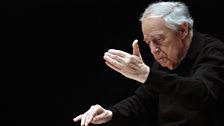 Pierre Boulez conducting in 2008.