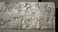 Marble relief (Block XLVII) from the North frieze of the Parthenon. Designed by Phidias, Athens, Greece, 438BC-432BC.