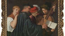 Possibly by Titian, The Music Lesson, about 1535