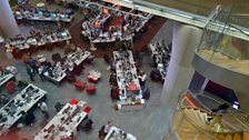 The tv newsroom in New Broadcasting House