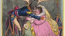 The First Kiss in Ten Years! or The Meeting of Britannia & Citizen Francois, 1803 - James Gilray