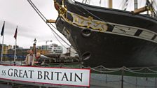 Hilary Kay and Sandy Christie by the ss Great Britain