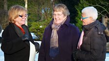 Judith Miller with Liz and Marion on location in Scotland