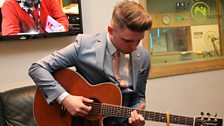 Jordan O'Keefe warms up in our backstage Green Room