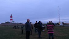 The congregation gathers at the Easter Sunday Sunrise Service at Happisburgh