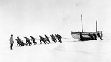 Relaying the 'James Caird' across the ice