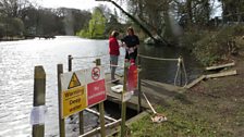 Kirsteen had to try her hand at pond dipping to earn clue three