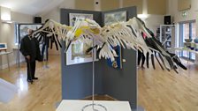 This distinctive gull sculpture at an art exhibition in Thornham village hall was the location of the treasure