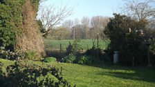 Sandra's back garden looking over fields in Filby