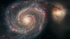 The Whirlpool Galaxy (M51) and Companion Galaxy, so-called grand-design spiral galaxies