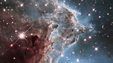 A small portion of the Monkey Head Nebula unveils a collection of carved knots of gas and dust silhouetted against glowing gas