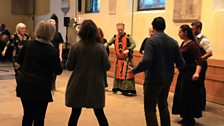 Dancers with Darren Royston, chairman of the Early Dance Circle