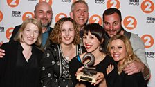 Best Album winners 9Bach, with presenter Clare Teal